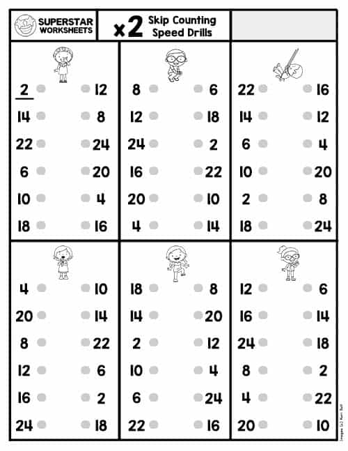 Skip Counting Speed Drills Superstar Worksheets