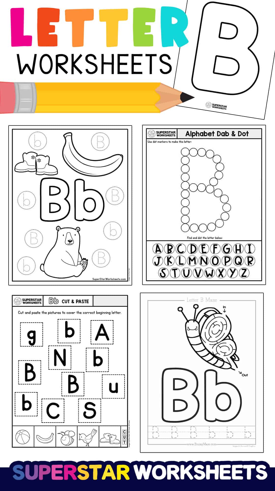 Letter B Worksheets - Superstar Worksheets