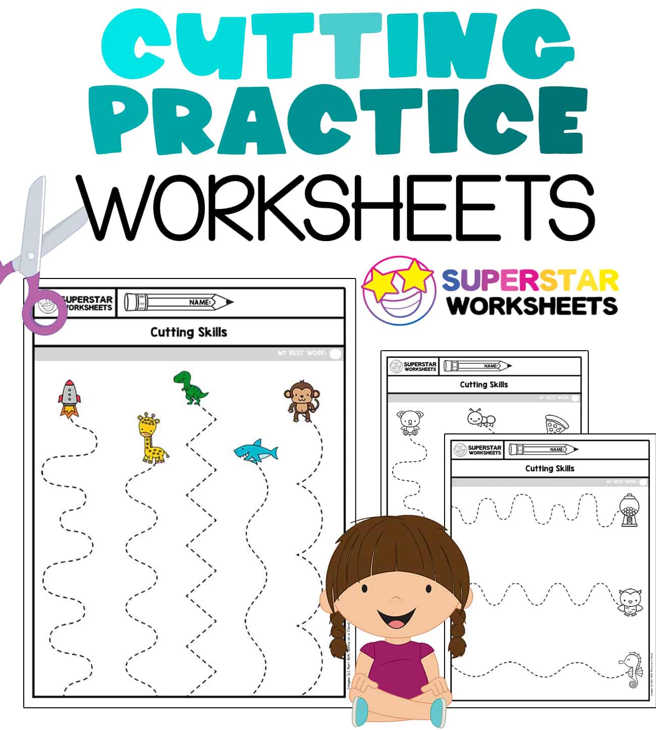 Cutting Practice Worksheets - Superstar Worksheets