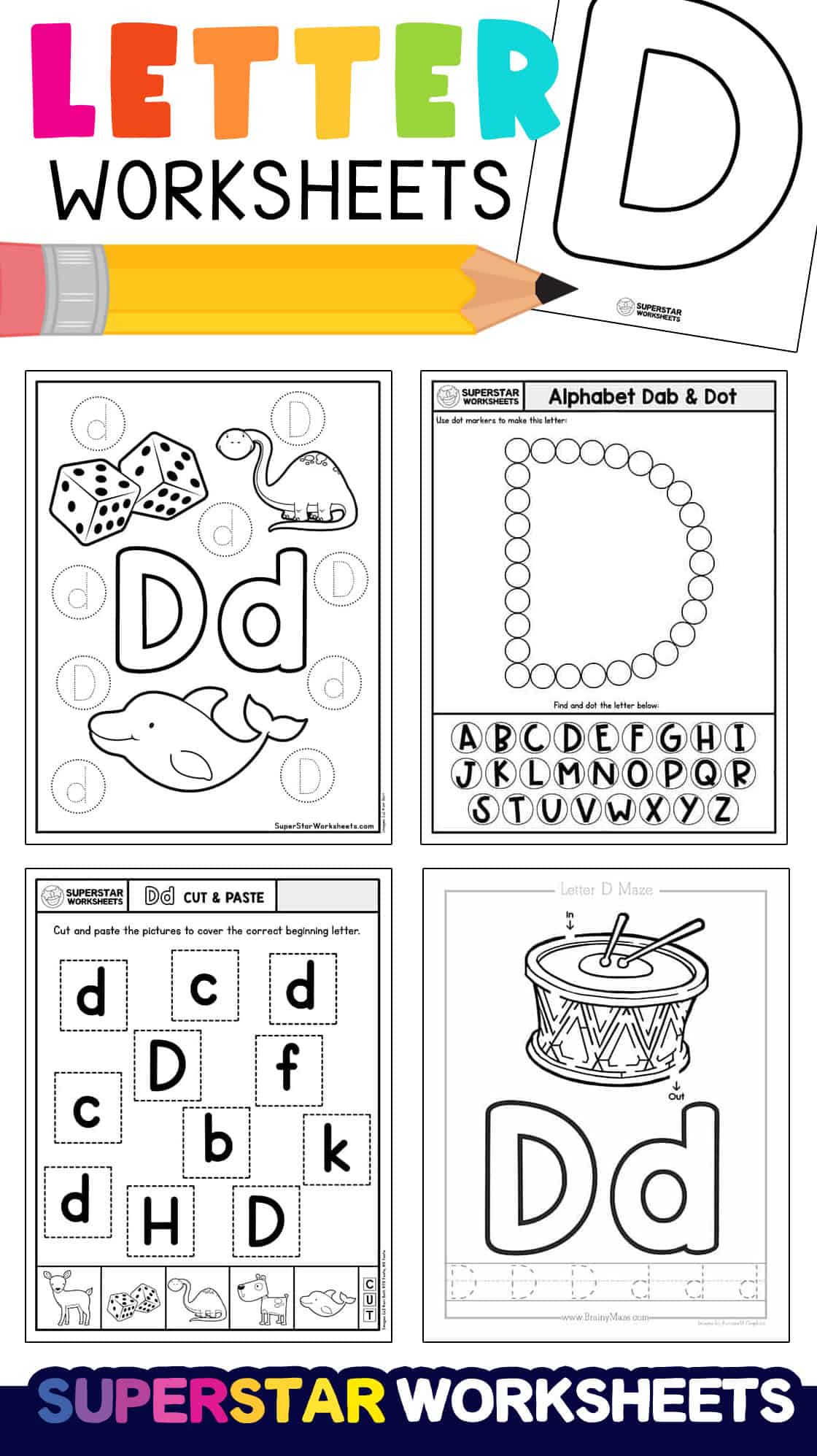 Letter D Worksheets - Superstar Worksheets