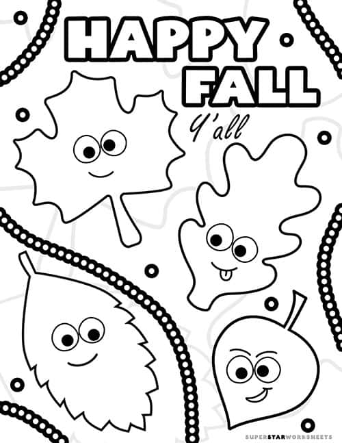 Spring Leaves Coloring Pages