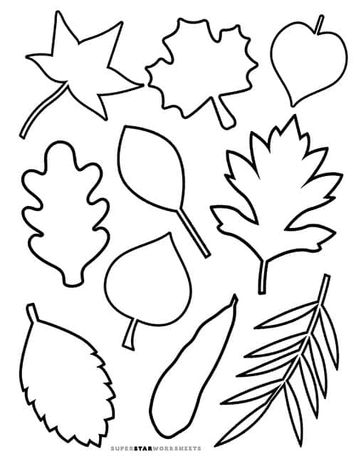 Autumn Leaf Colouring Sheets