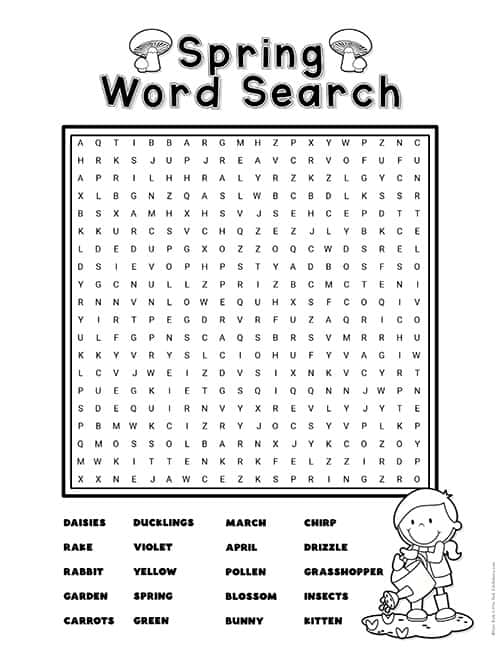 Hard Spring Word Search
