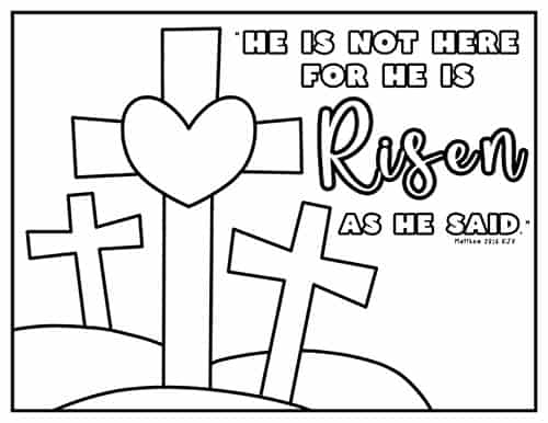 Free Printable He Is Risen Coloring Pages: Celebrate Easter with