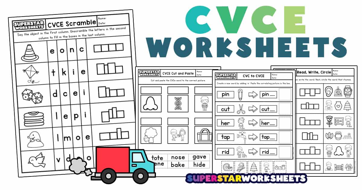 CVCE Words Worksheets Superstar Worksheets