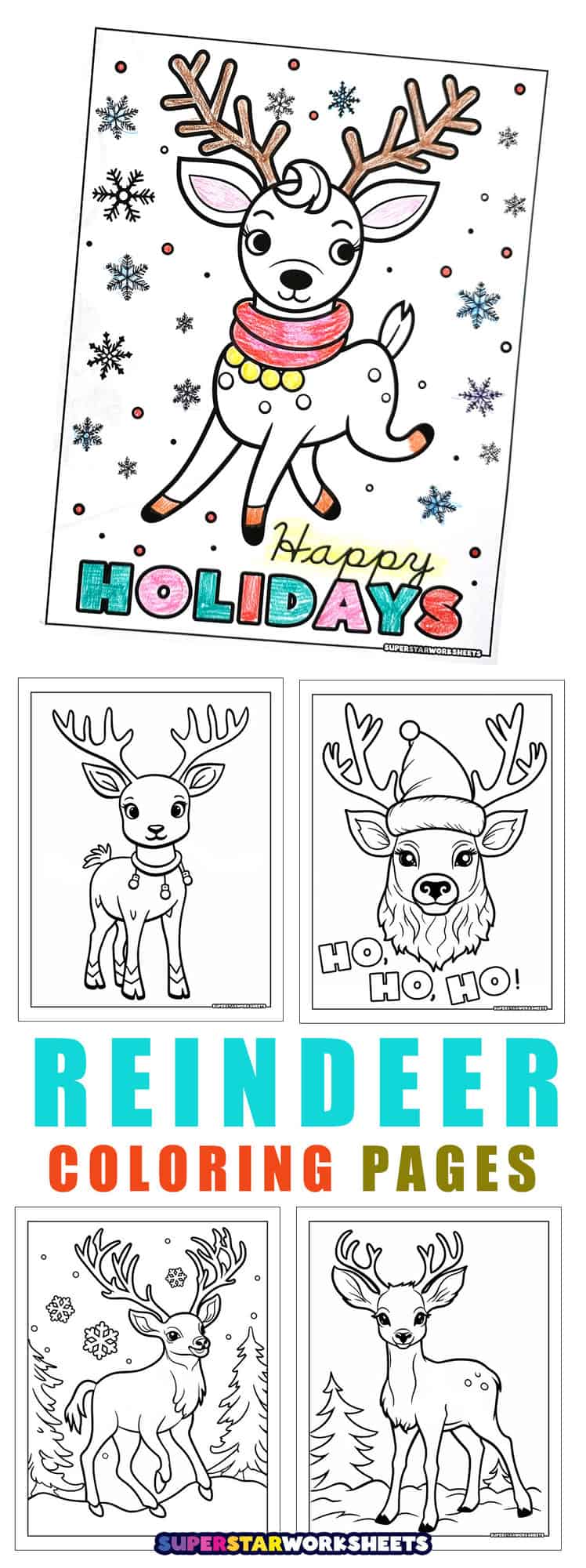 Realistic Reindeer Coloring Page