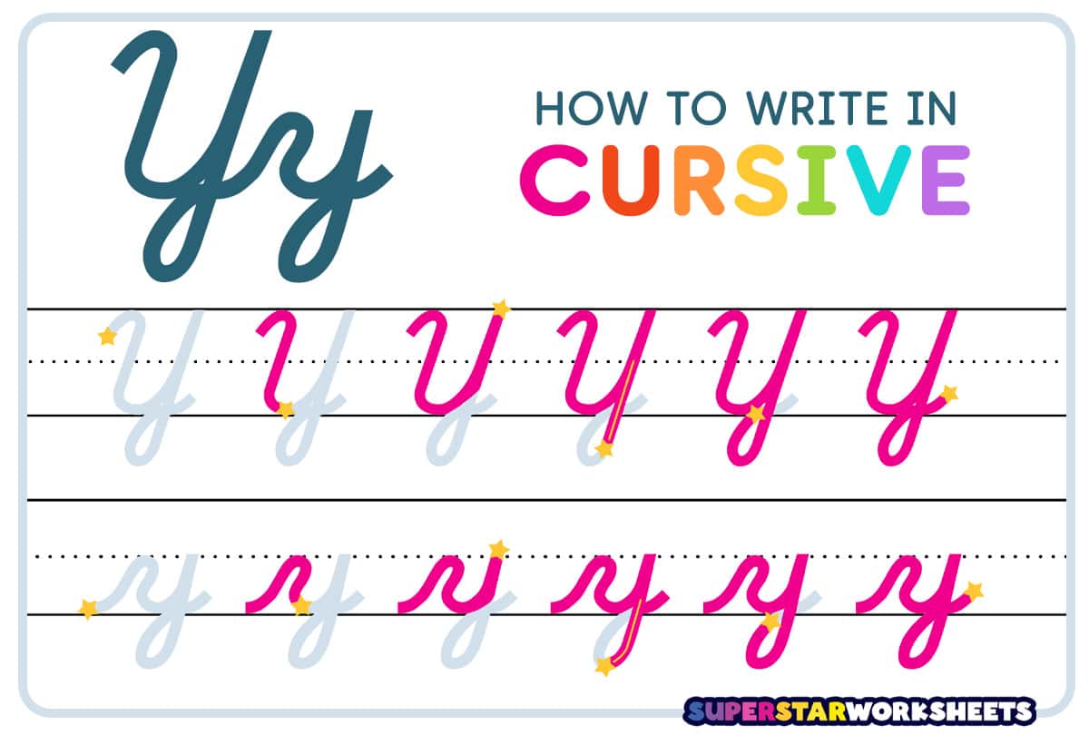 Cursive Y - Superstar Worksheets