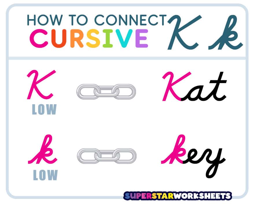 Cursive K Superstar Worksheets