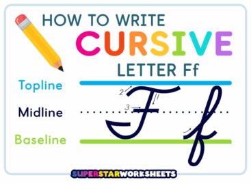 Cursive F - Superstar Worksheets