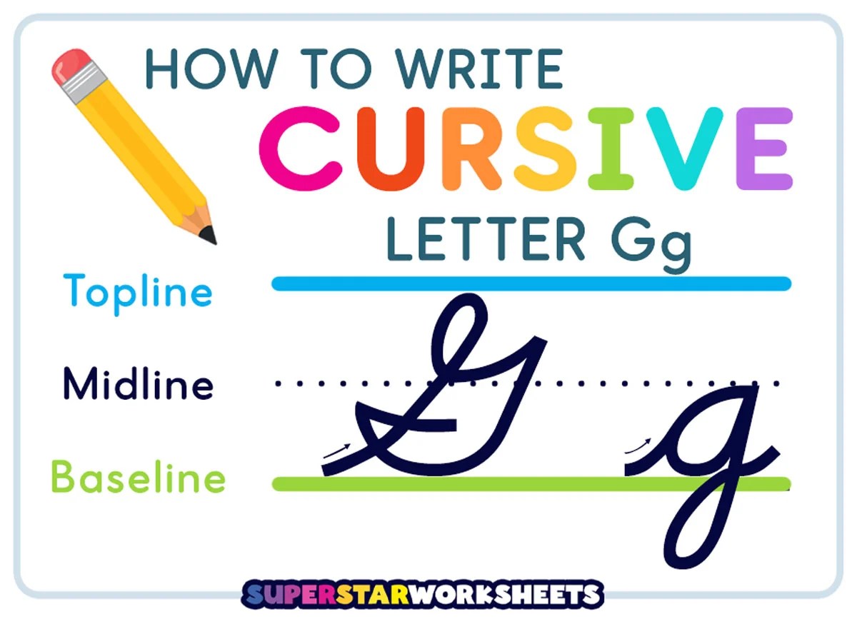Cursive G - Superstar Worksheets