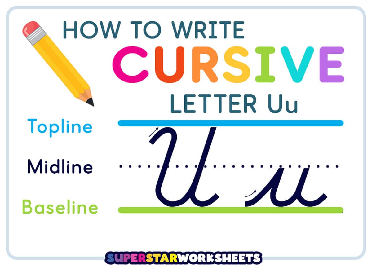 Cursive U - Superstar Worksheets