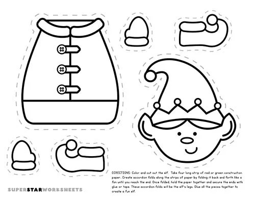Elf Template - Superstar Worksheets