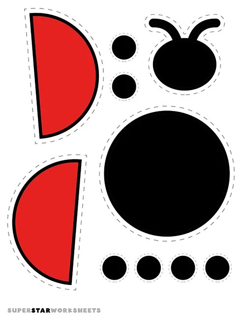 Ladybug Template (Free Printables) - Superstar Worksheets