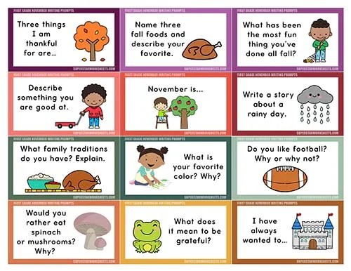 First Grade Writing Prompts - Superstar Worksheets