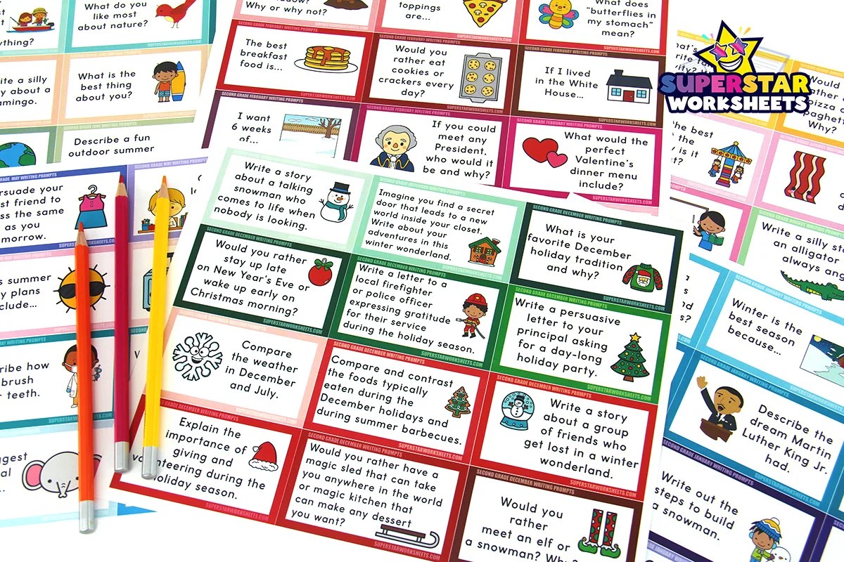 Second Grade Writing Prompts - Superstar Worksheets