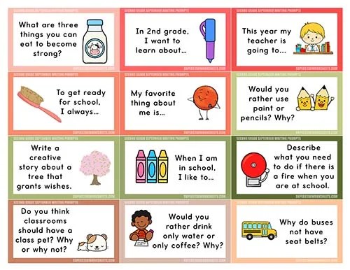 Second Grade Writing Prompts - Superstar Worksheets