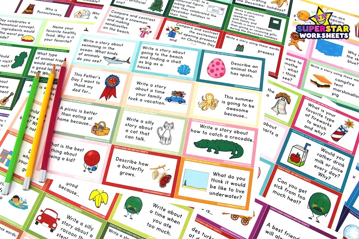Fourth Grade Writing Prompts - Superstar Worksheets