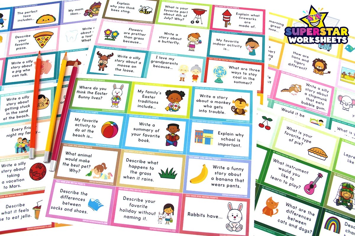 First Grade Writing Prompts - Superstar Worksheets