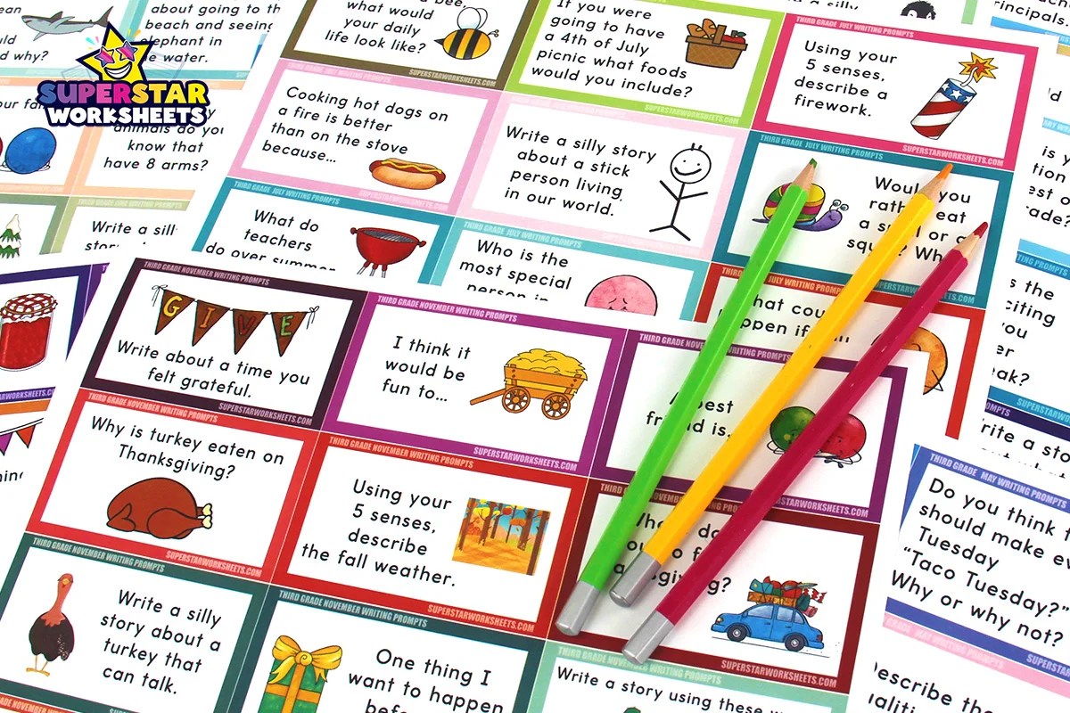 Third Grade Writing Prompts - Superstar Worksheets