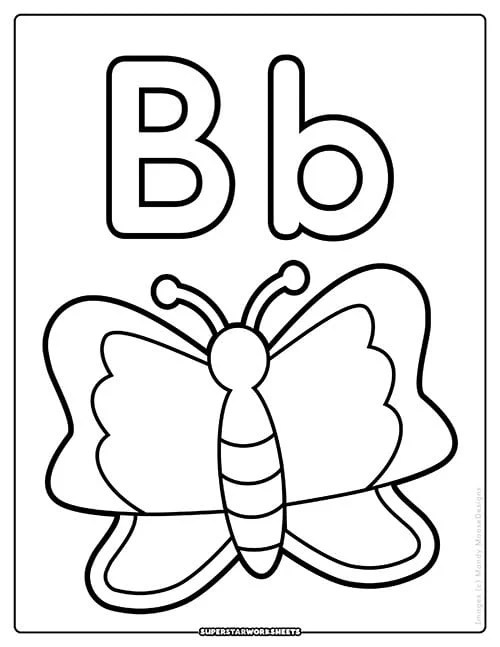 Letter B Coloring Pages For Preers Free Printable