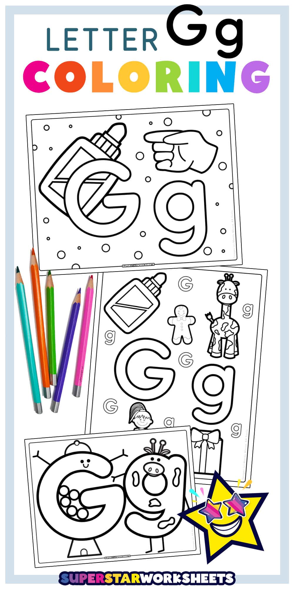 Letter G Coloring Pages - Superstar Worksheets