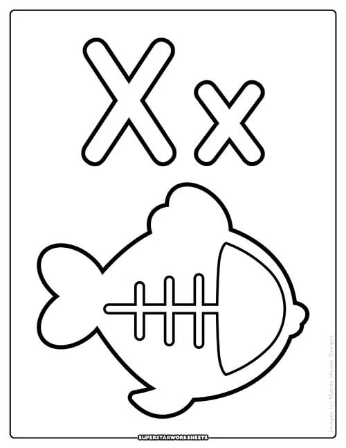 Letter X Coloring Pages Superstar Worksheets