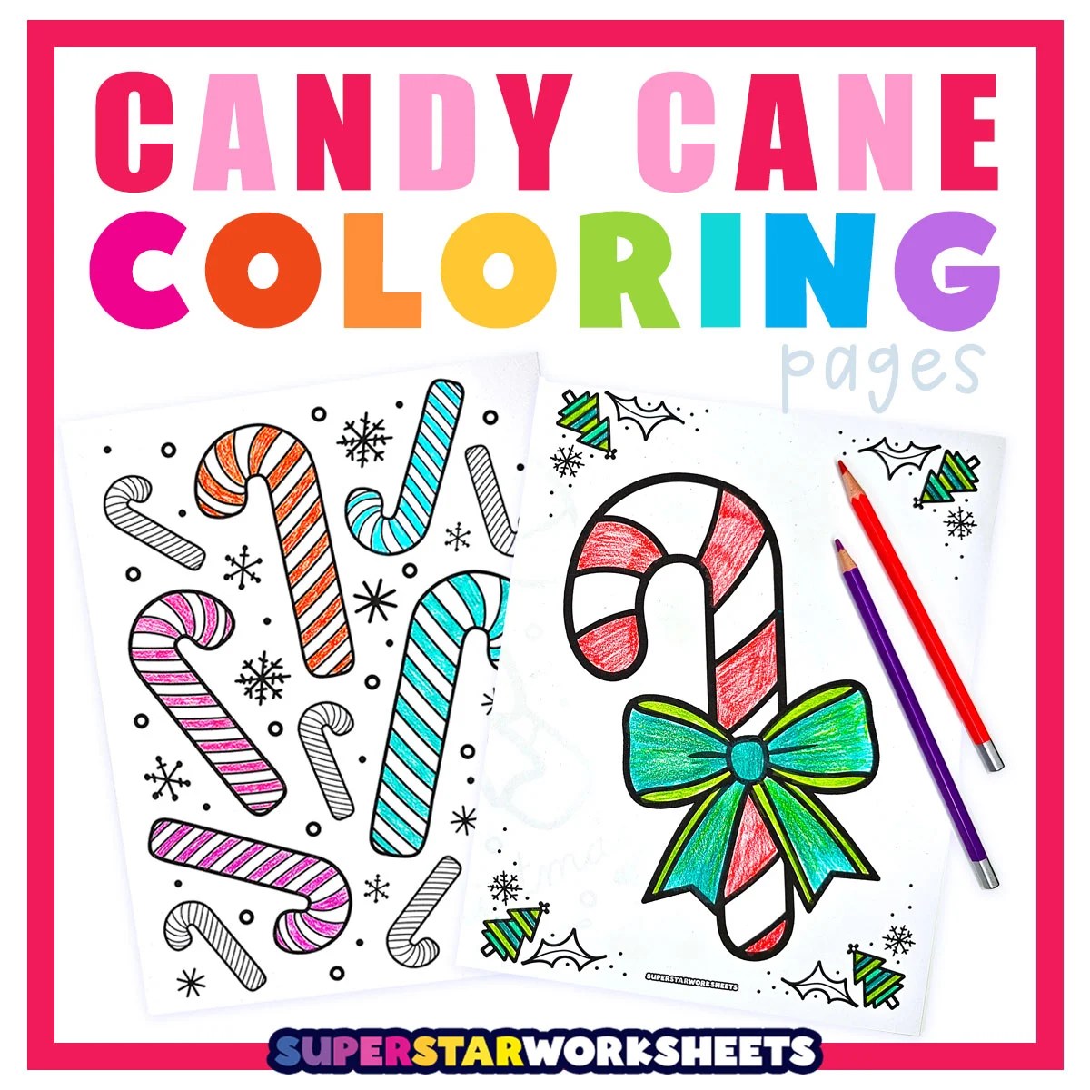 Printable Candy Cane Coloring Page For Kids 1 Supplyme