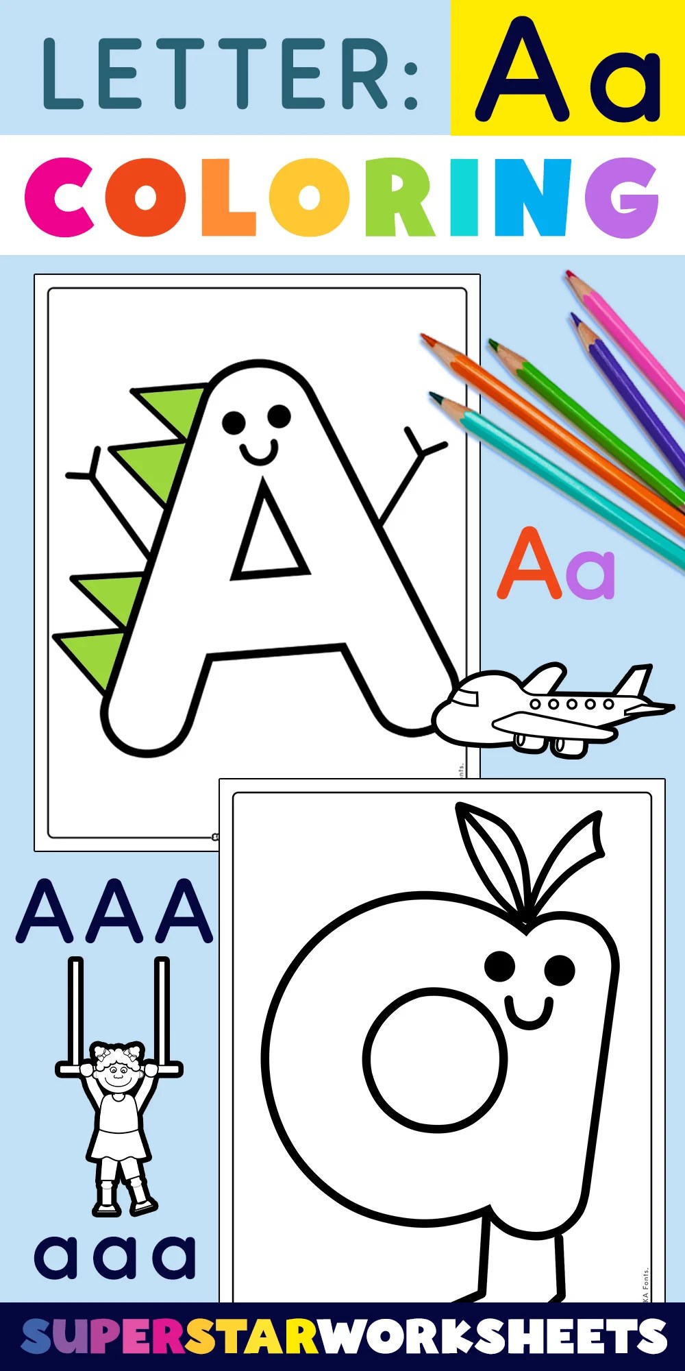 Letter A Coloring Sheet Free Alphabet And Number Educational Coloring