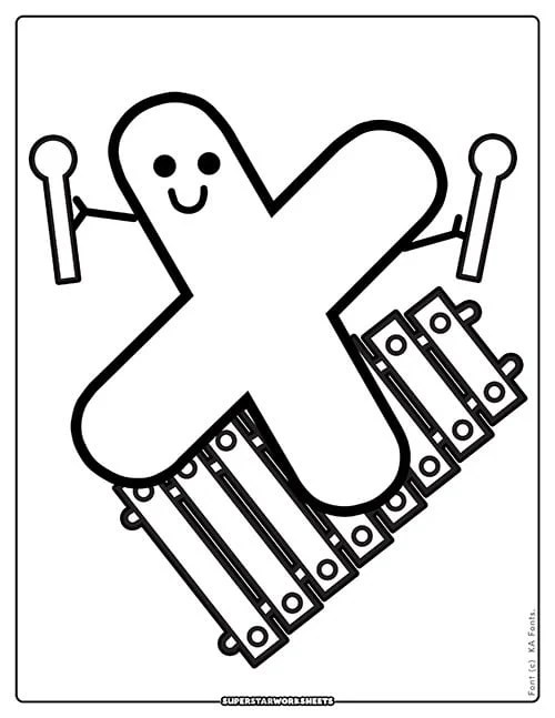Letter X Coloring Pages Superstar Worksheets