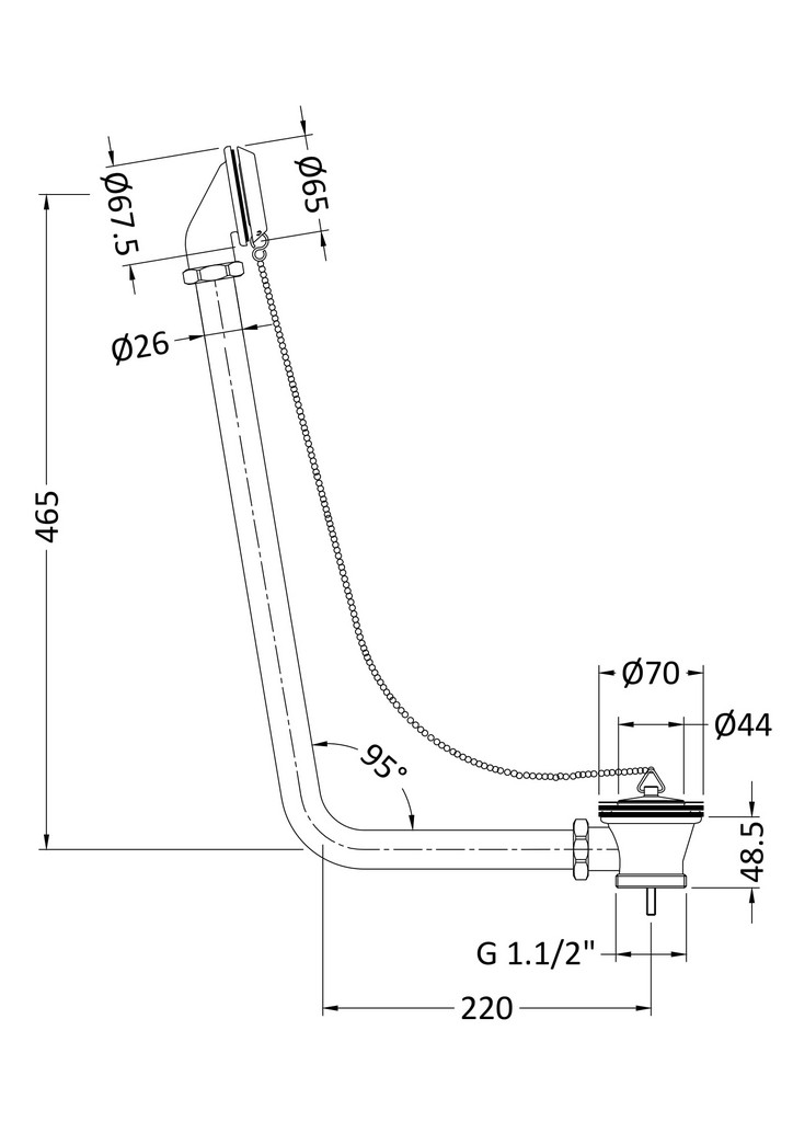Exposed Retainer Bath Waste Walshs Superstore.ie
