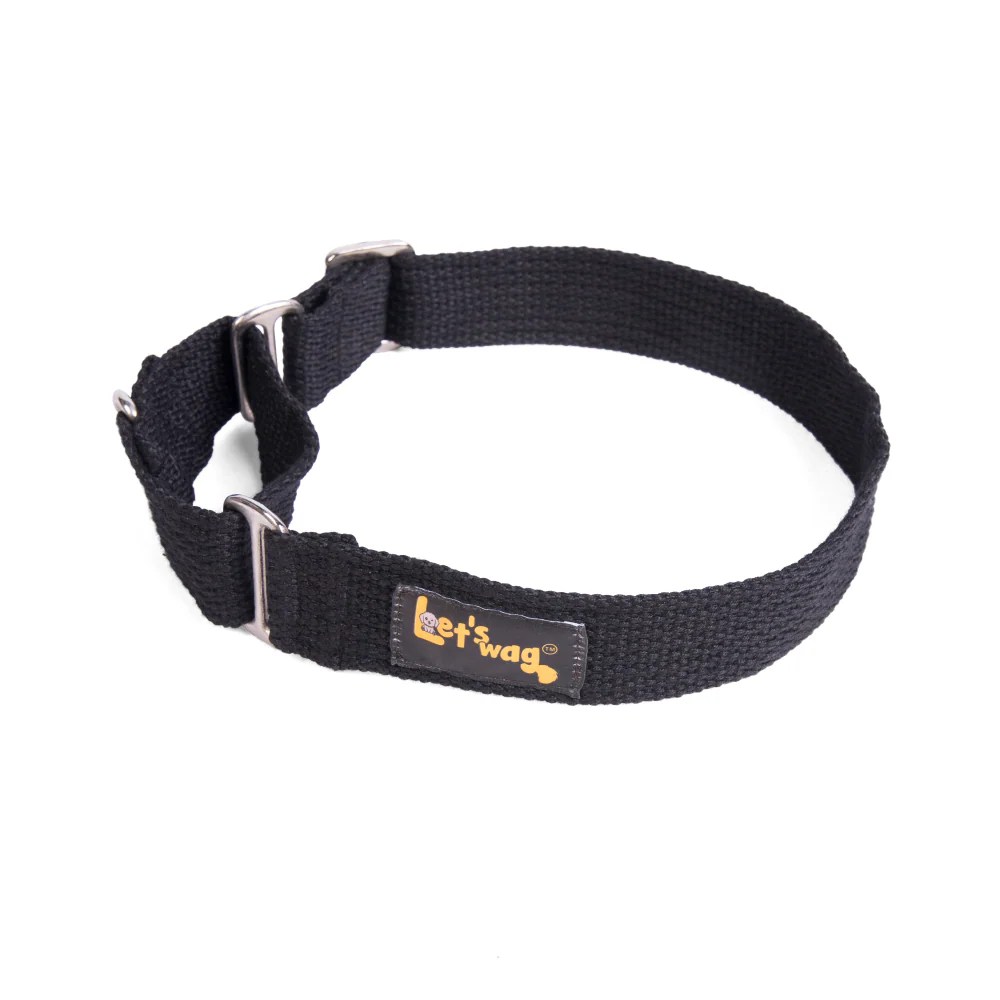 Let's Wag Martingale Collar for Dogs (Black) Supertails