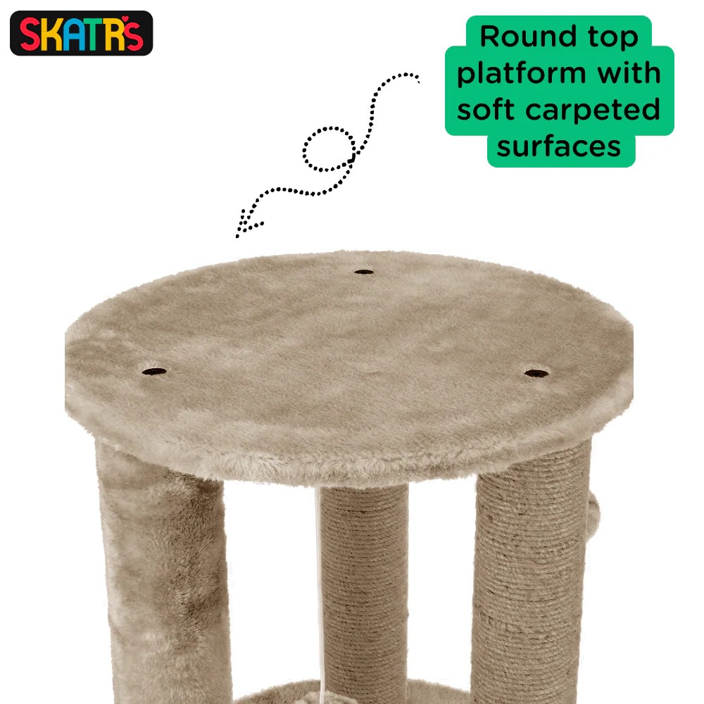 Skatrs Whisker Wonderland Circular Three Scratching Post with Hanging