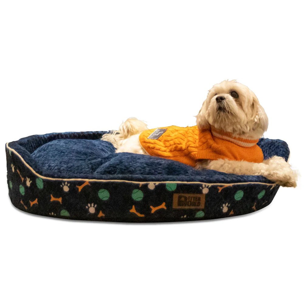Petter World Soft Micro Fur Round Orthopedic Cuddler Bed with Removabl