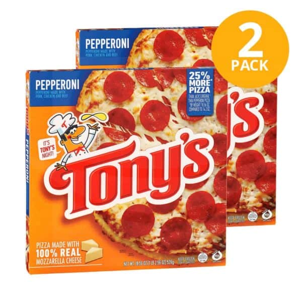Tony's Pepperoni Pizza, Congelada, 18.56 OZ (Pack de 2) Superunico