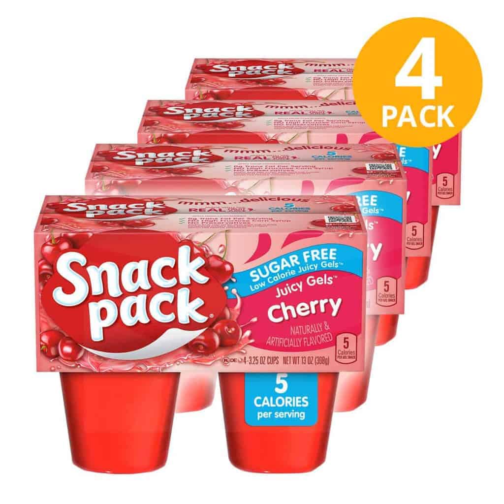 Snack Pack Juicy Gels, Cherry Sugar Free, 16 Cups (Pack de 4 x 4
