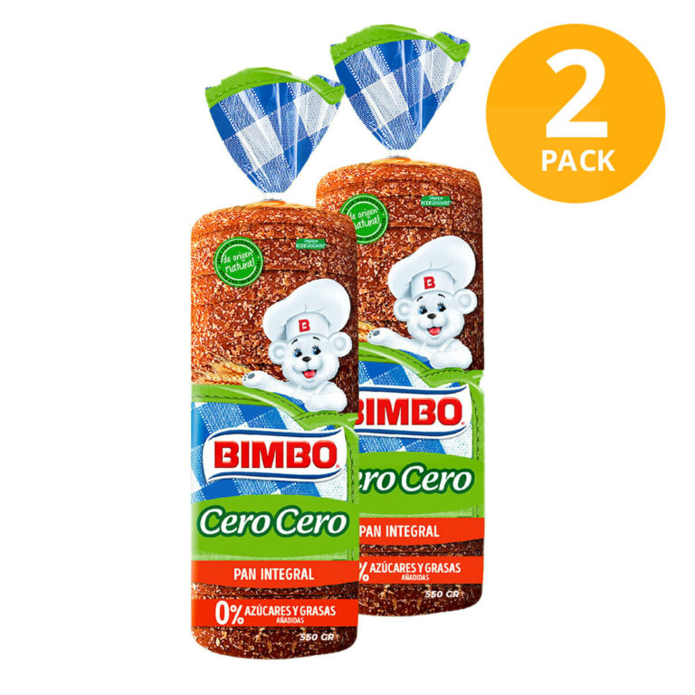 Bimbo Cero Cero, Pan Integral, 550 gr (Pack de 2) Superunico El