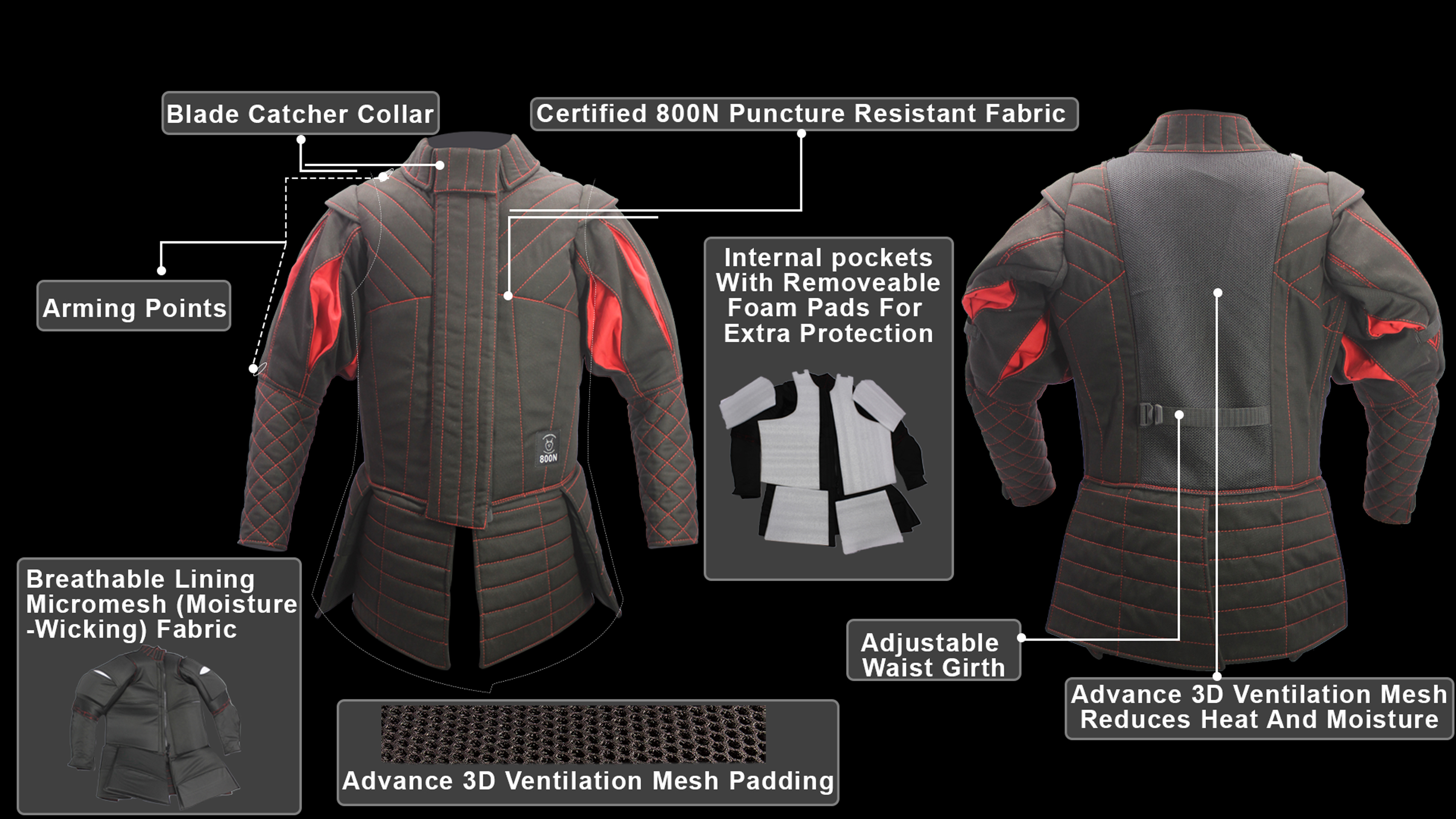 SF HEMA Landsknecht Jacket 800N Historical Fencing Gear Supplier Supfen