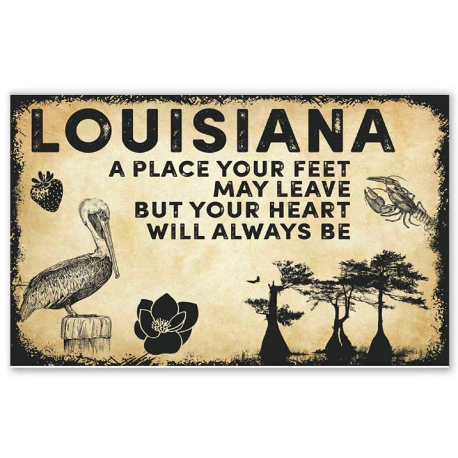 Louisiana Is A Place Your Heart Will Always Be Horizontal Poster
