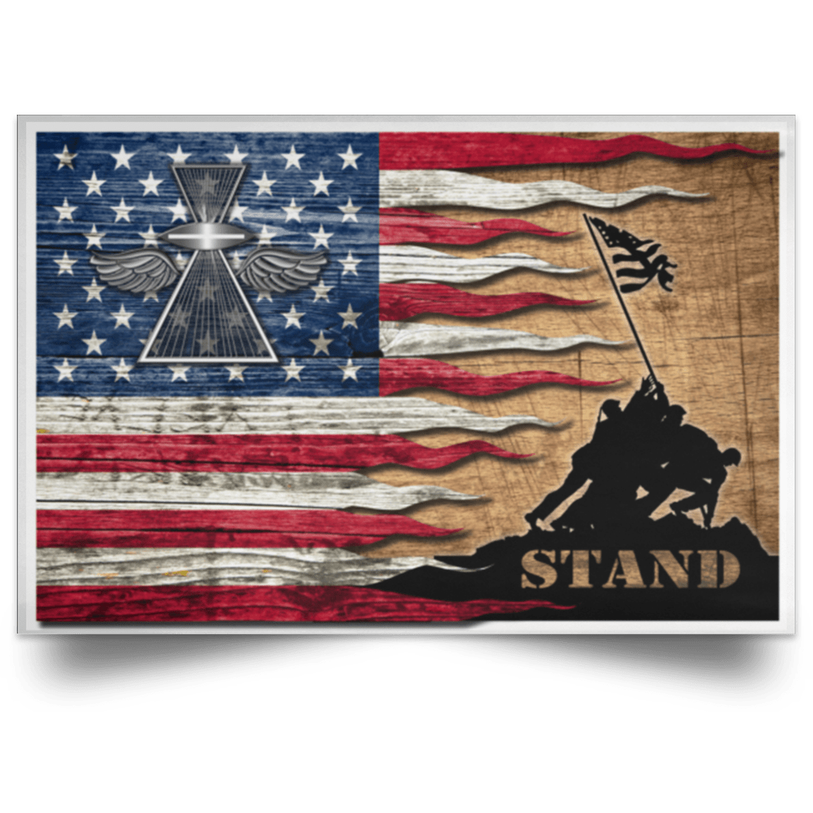 U.S Navy Photographer’s Mate Navy PH Stand For The Flag Satin Landscape