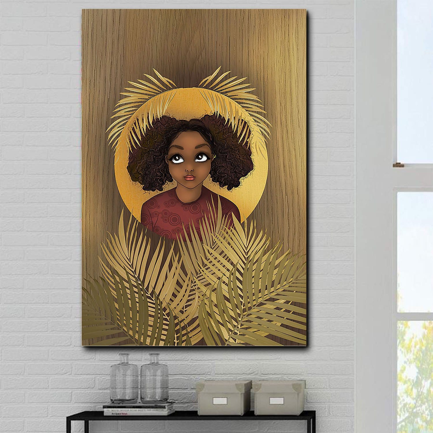 African American Poster Art Melanin Vintage Girl Afro Wall Art Poster