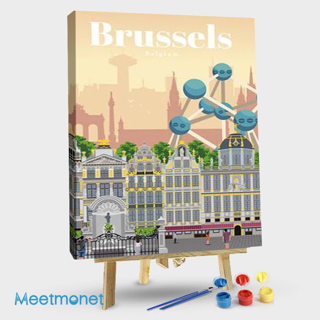 Brussels Travel Poster Poster Art Design