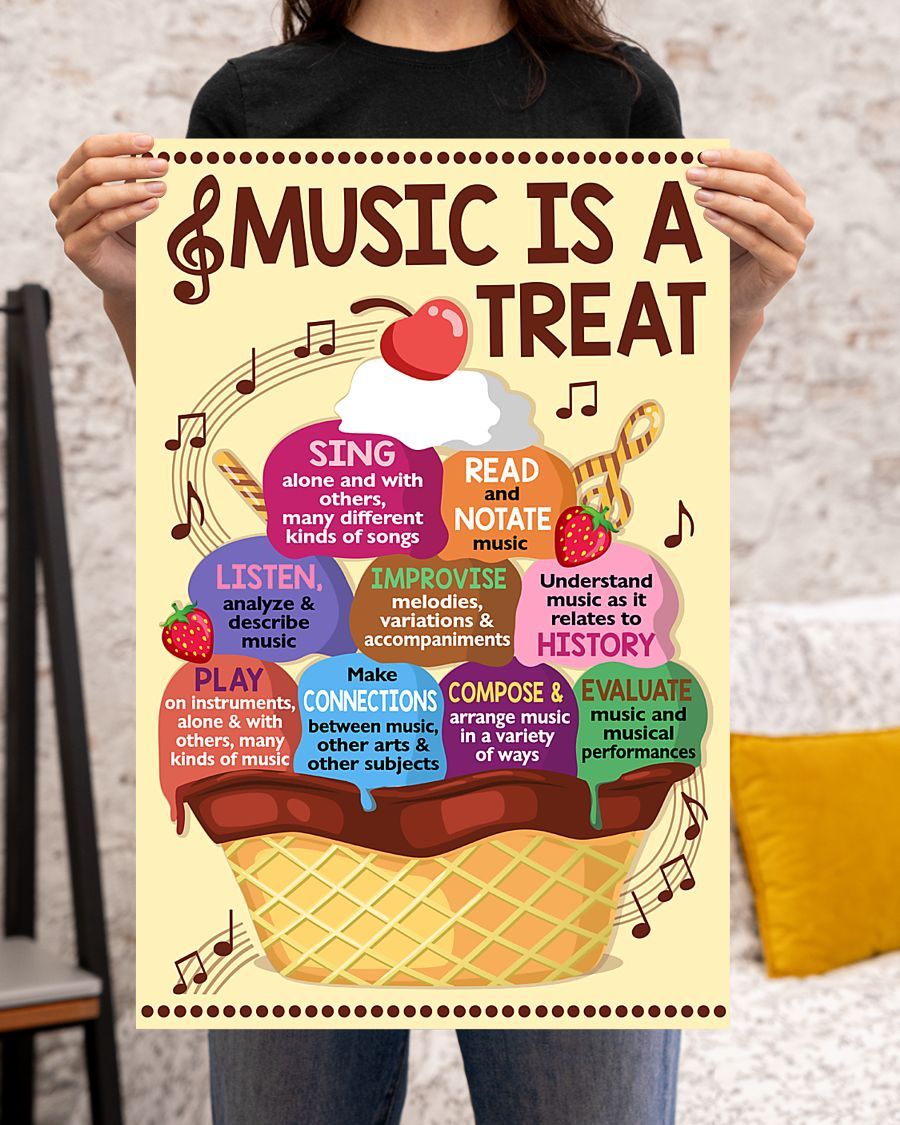 Music is a treat poster, my poster wall, custom poster, posters for