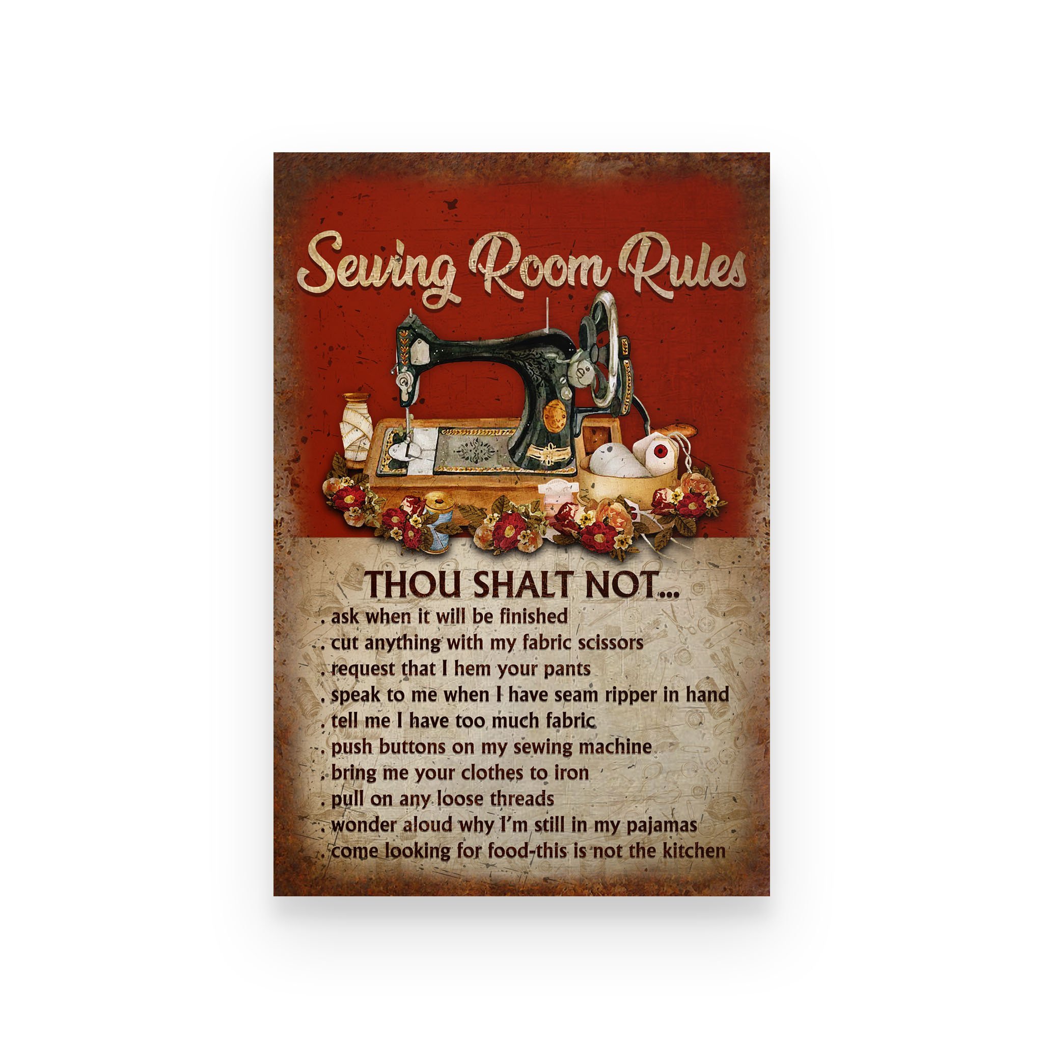 Personalized Sewing Room Rules Poster Poster Art Design