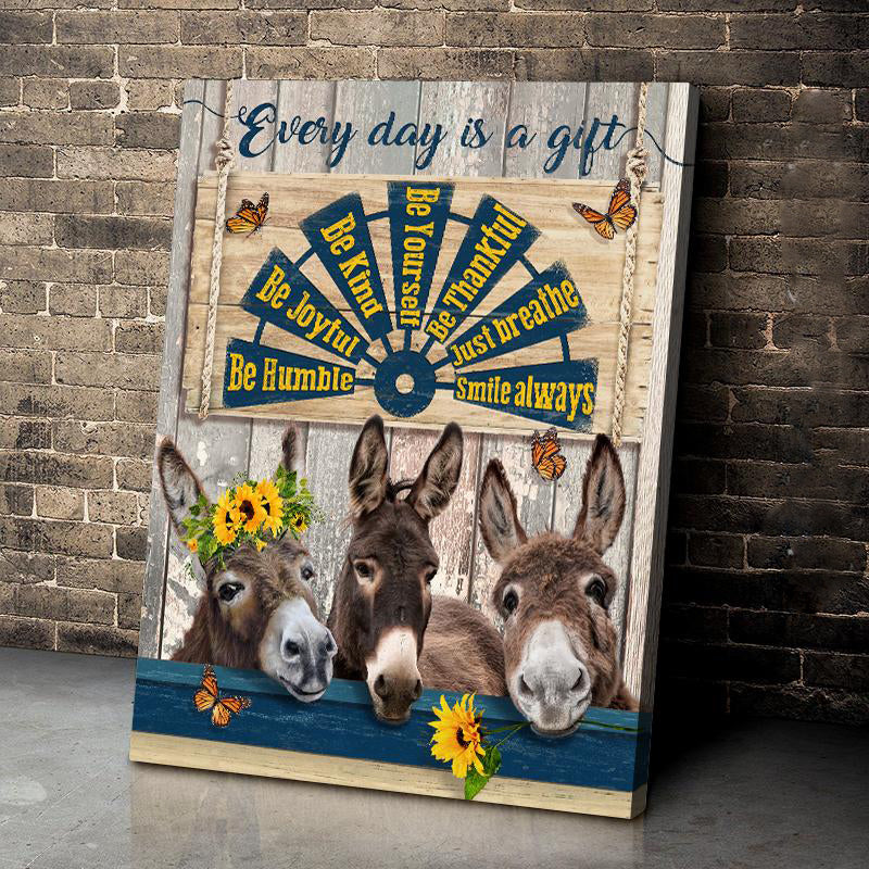 Stunning Gift Donkey Poster Every Day Is A Gift Wall Art Poster Art Design