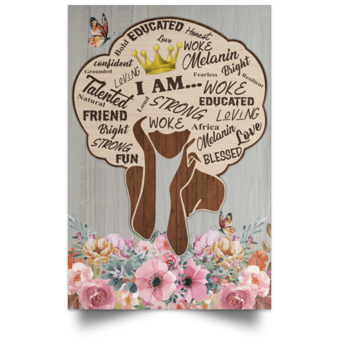 Personalized Black Queen, Africa Women Poster, Black Girl Magic Wall Decor Poster Annie Arts Shop