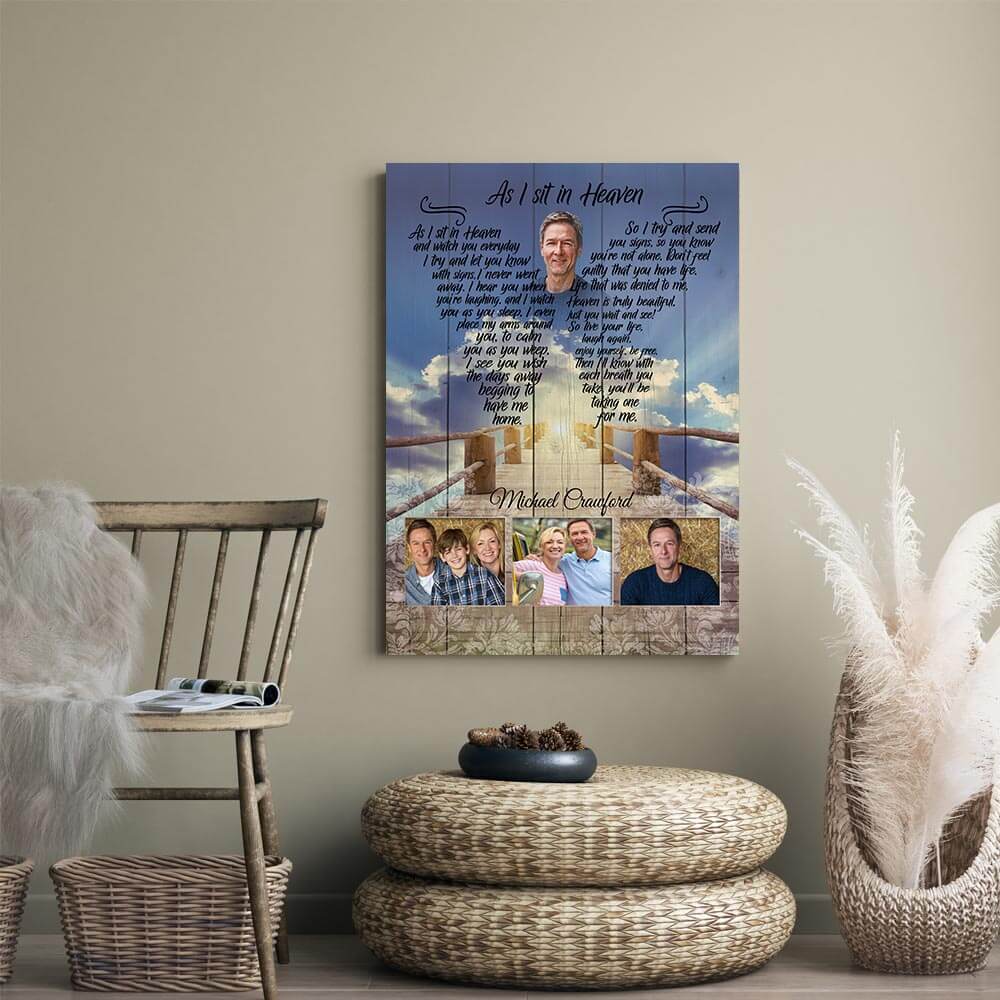 As I Sit In Heaven Angelic Oasis, Memorial, Personalized Photo Memorial