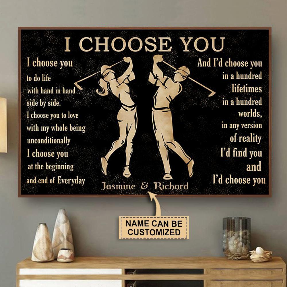 Personalized Canvas, Custom Canvas Prints Golf I Choose You To Do Life