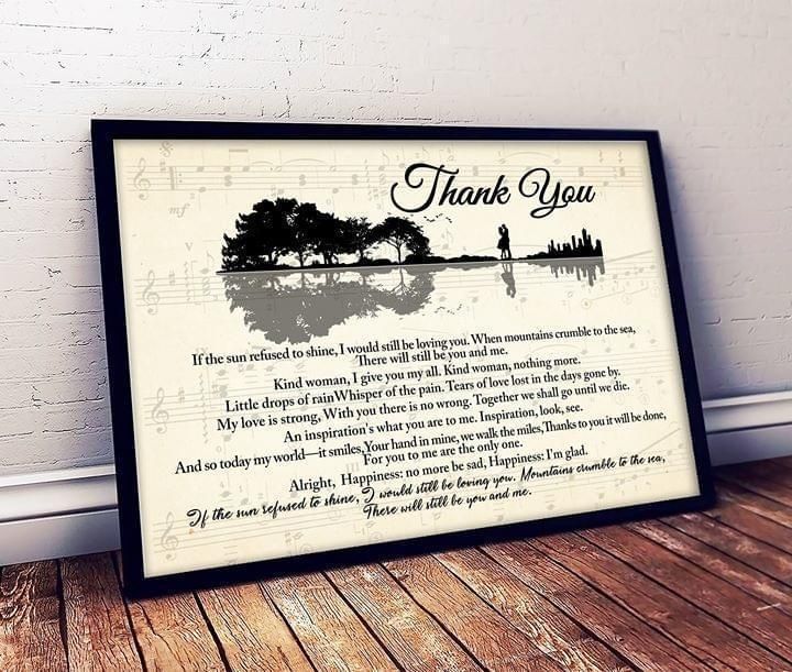 Led Zeppelin Thank You Lyric Jungle Guitar Couple Gift For Fan Poster