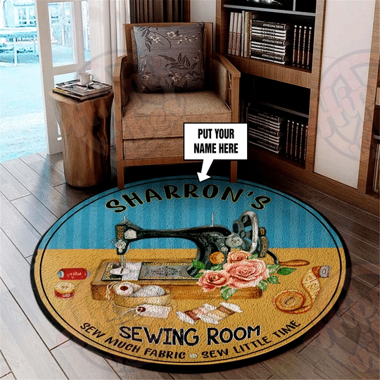 Personalized Sewing Room Round Rug SewingCode