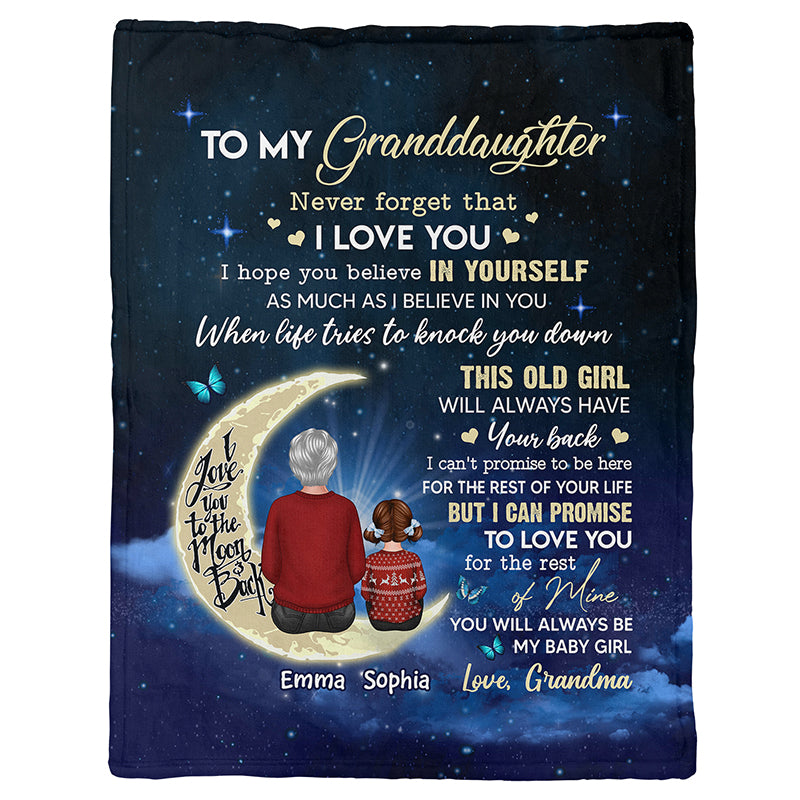 Grandma Grandkids On Moon Christmas Gift To My Granddaughter Grandson